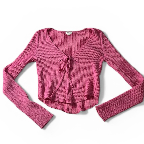 POL Ribbed Knit Sweater Top Large - Picture 6 of 6